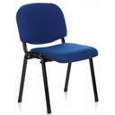 Sedia a quattro gambe XT 600 SW con rivestimento in tessuto blu e struttura in metallo nero di hjh OFFICE