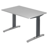 Scrivania regolabile in altezza XTRA XB 12 GC in grigio con struttura a T di hjh OFFICE PRO