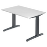 Scrivania regolabile in altezza XTRA XB 12 GG con piano bianco e struttura grigio scuro di hjh OFFICE PRO