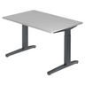 Scrivania regolabile in altezza XTRA XB 12 GG in grigio con struttura a T di hjh OFFICE PRO