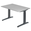 Scrivania regolabile in altezza XTRA XB 12 GG in grigio con struttura a T di hjh OFFICE PRO