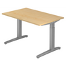 Scrivania regolabile in altezza XTRA XB 12 SS in effetto acero con gambe in metallo grigio di hjh OFFICE PRO