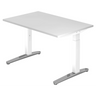 Scrivania regolabile in altezza XTRA XB 12 WC in bianco con piano rettangolare di hjh OFFICE PRO