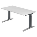 Scrivania regolabile in altezza XTRA XB 16 GC con piano bianco e gambe scure di hjh OFFICE PRO