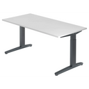 Scrivania regolabile in altezza XTRA XB 16 GG con piano bianco e struttura scura di hjh OFFICE PRO