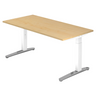 Scrivania regolabile in altezza XTRA XB 16 WC in acero con struttura bianca di hjh OFFICE PRO
