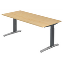 Scrivania regolabile in altezza XTRA XB 19 GC in acero con gambe grigio scuro di hjh OFFICE PRO