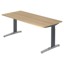 Scrivania regolabile in altezza XTRA XB 19 GC in effetto rovere con gambe grigie di hjh OFFICE PRO