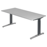 Scrivania regolabile in altezza XTRA XB 19 GC in grigio con un ampio piano di hjh OFFICE PRO