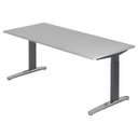 Scrivania regolabile in altezza XTRA XB 19 GC in grigio con un ampio piano di hjh OFFICE PRO