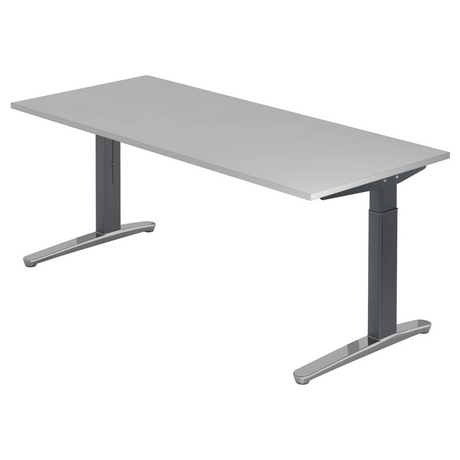 Scrivania regolabile in altezza XTRA XB 19 GC in grigio con un ampio piano di hjh OFFICE PRO