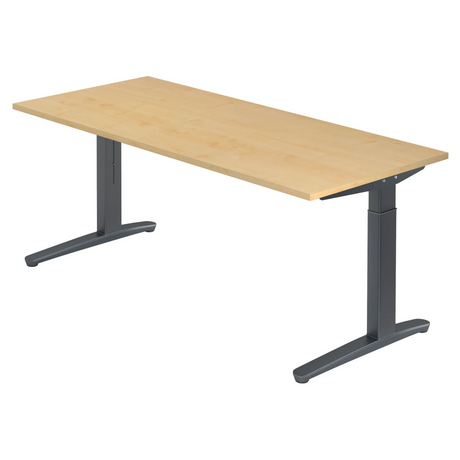 Scrivania regolabile in altezza XTRA XB 19 GG in acero con struttura grigio scuro di hjh OFFICE PRO
