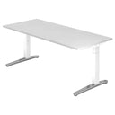 Scrivania regolabile in altezza XTRA XB 19 WC in bianco con piano rettangolare di hjh OFFICE PRO