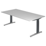 Scrivania regolabile in altezza XTRA XB 2E GC in grigio con un ampio piano di hjh OFFICE PRO