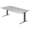 Scrivania regolabile in altezza XTRA XB 2E GC in grigio con un ampio piano di hjh OFFICE PRO