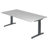 Scrivania regolabile in altezza XTRA XB 2E GG in grigio con piano rettangolare di hjh OFFICE PRO