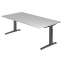 Scrivania regolabile in altezza XTRA XB 2E GG in grigio con piano rettangolare di hjh OFFICE PRO