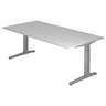 Scrivania regolabile in altezza XTRA XB 2E SS in grigio con un grande piano rettangolare di hjh OFFICE PRO
