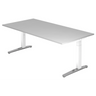 Scrivania regolabile in altezza XTRA XB 2E WC in grigio con un ampio piano di lavoro di hjh OFFICE PRO