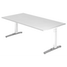 Scrivania regolabile in altezza XTRA XB 2E WC in bianco con piano grande di hjh OFFICE PRO