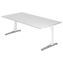 Scrivania regolabile in altezza XTRA XB 2E WC in bianco con piano grande di hjh OFFICE PRO