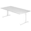 Scrivania regolabile in altezza XTRA XB 2E WW in bianco con piano grande di hjh OFFICE PRO
