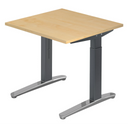 Scrivania regolabile in altezza XTRA XB 8 GC effetto acero con gambe grigie di hjh OFFICE PRO