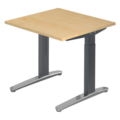Scrivania regolabile in altezza XTRA XB 8 GC effetto acero con gambe grigie di hjh OFFICE PRO