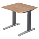 Scrivania regolabile in altezza XTRA XB 8 GC effetto noce con gambe grigie di hjh OFFICE PRO