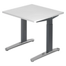 Scrivania regolabile in altezza XTRA XB 8 GC con piano bianco e gambe grigie di hjh OFFICE PRO