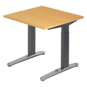 Scrivania regolabile in altezza XTRA XB 8 GC in faggio con struttura grigio scuro di hjh OFFICE PRO