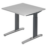 Scrivania regolabile in altezza XTRA XB 8 GC in grigio con piano quadrato di hjh OFFICE PRO