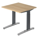Scrivania regolabile in altezza XTRA XB 8 GC in effetto rovere con gambe scure di hjh OFFICE PRO