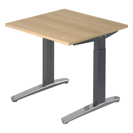 Scrivania regolabile in altezza XTRA XB 8 GC in effetto rovere con gambe scure di hjh OFFICE PRO