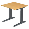 Scrivania regolabile in altezza XTRA XB 8 GG con piano color faggio e struttura grigio scuro di hjh OFFICE PRO