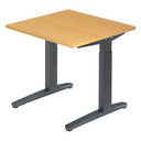 Scrivania regolabile in altezza XTRA XB 8 GG con piano color faggio e struttura grigio scuro di hjh OFFICE PRO