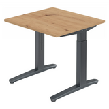 Scrivania regolabile in altezza XTRA XB 8 GG con piano in rovere nodoso e gambe grigie di hjh OFFICE PRO