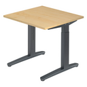 Scrivania regolabile in altezza XTRA XB 8 GG in acero con struttura grigio scuro di hjh OFFICE PRO