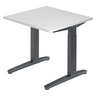 Scrivania regolabile in altezza XTRA XB 8 GG con piano bianco e struttura grigio scuro di hjh OFFICE PRO