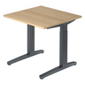 Scrivania regolabile in altezza XTRA XB 8 GG in effetto rovere con struttura grigio scuro di hjh OFFICE PRO