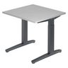 Scrivania regolabile in altezza XTRA XB 8 GG in grigio con piano quadrato di hjh OFFICE PRO