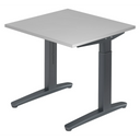 Scrivania regolabile in altezza XTRA XB 8 GG in grigio con piano quadrato di hjh OFFICE PRO