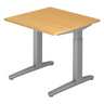 Scrivania regolabile in altezza XTRA XB 8 SS con piano color faggio e struttura grigia di hjh OFFICE PRO