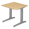 Scrivania regolabile in altezza XTRA XB 8 SS con piano in legno d'acero e struttura grigia di hjh OFFICE PRO