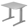 Scrivania regolabile in altezza XTRA XB 8 SS in grigio con piano quadrato di hjh OFFICE PRO