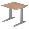 Scrivania regolabile in altezza XTRA XB 8 SS in aspetto noce con gambe grigie di hjh OFFICE PRO