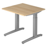 Scrivania regolabile in altezza XTRA XB 8 SS con piano in rovere chiaro e gambe grigie di hjh OFFICE PRO