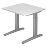 Scrivania regolabile in altezza XTRA XB 8 SS in bianco con piano quadrato di hjh OFFICE PRO