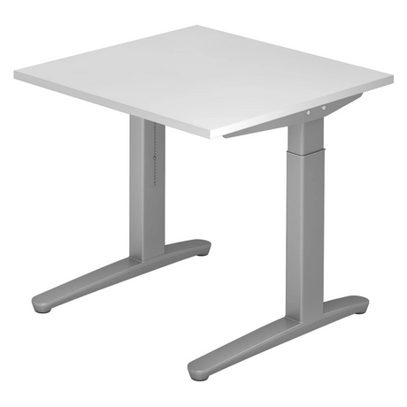 Scrivania regolabile in altezza XTRA XB 8 SS in bianco con piano quadrato di hjh OFFICE PRO