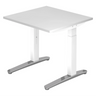 Scrivania regolabile in altezza XTRA XB 8 WC in bianco con piano quadrato di hjh OFFICE PRO